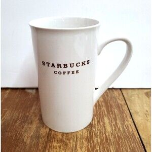 Starbucks Coffee Tall Ceramic Mug White 2003 Gift Pack Edition Vintage